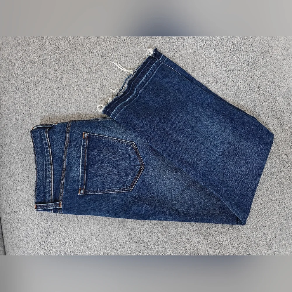 J Brand Dark Blue Frayed Hem Jeans